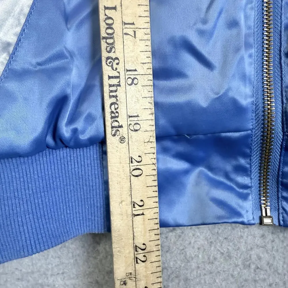Disney Stitch Blue Bomber Jacket Embroidery Hawaii Unisex Adult Medium